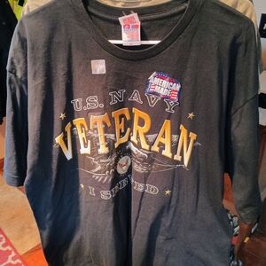 U.S. Navy Veteran Black T-Shirt Bin 19